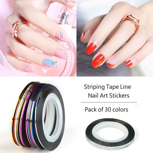 30 Rolls Striping Tape Line Nail Art Stickers