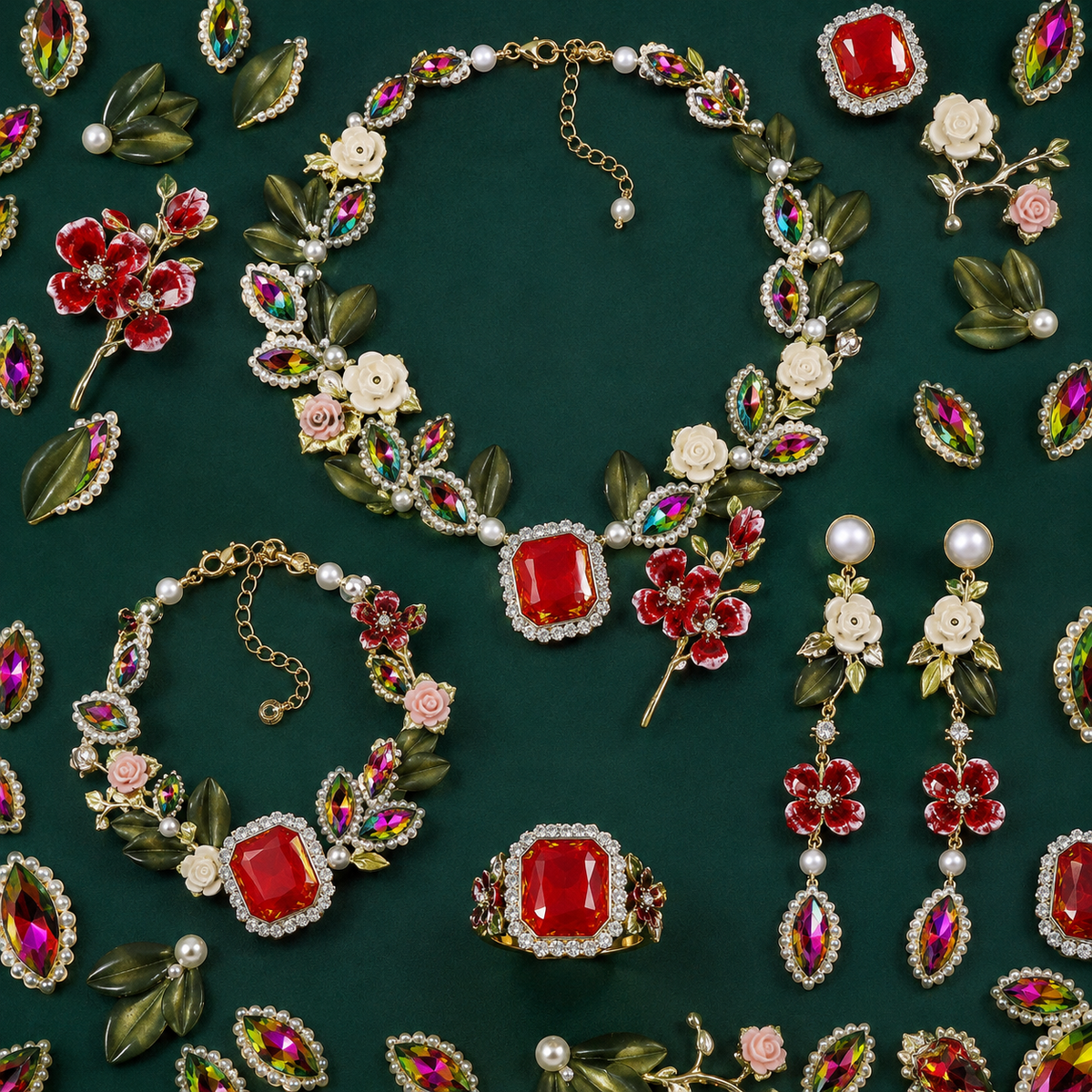 (Fantasy) Jewel Drop-Floral Relic