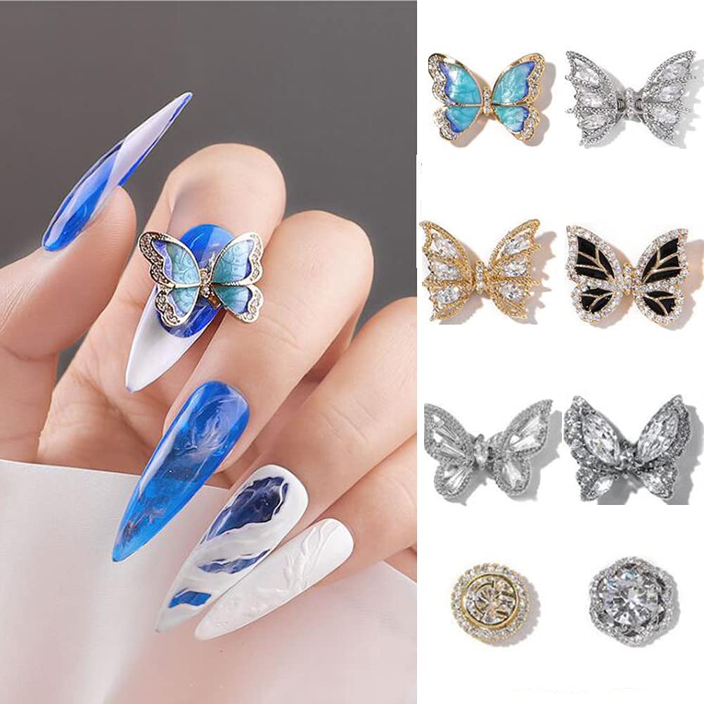 Flying butterflies nail art