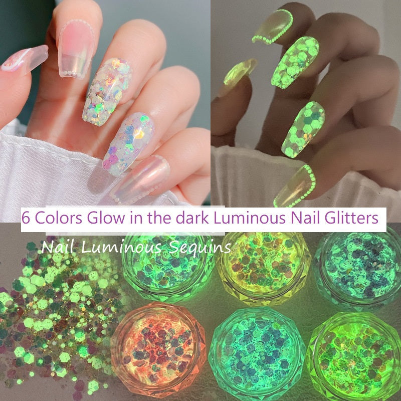 Glow in the dark Luminous Nail Glitters/Powder