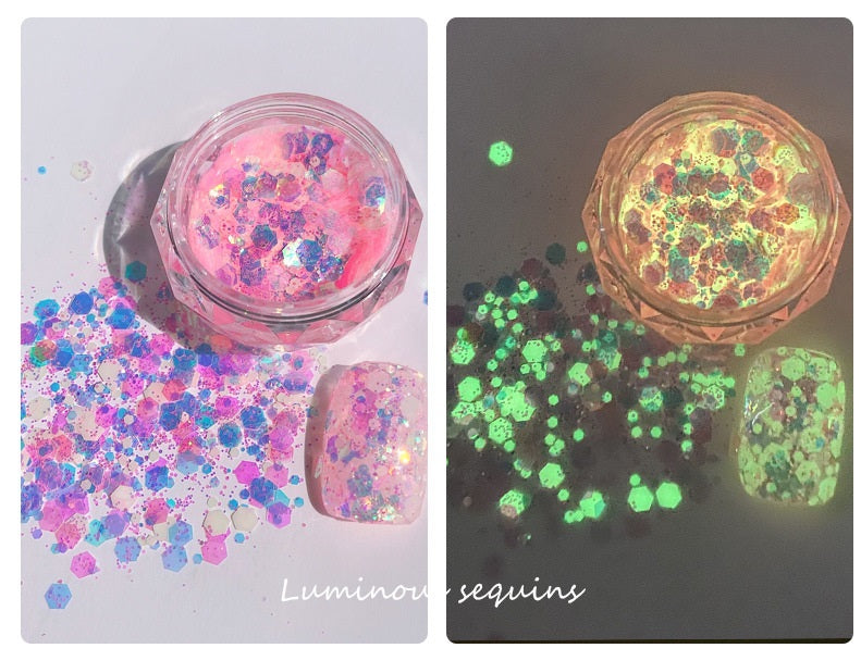 Glow in the dark Luminous Nail Glitters/Powder