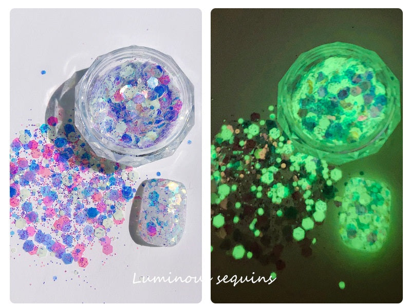 Glow in the dark Luminous Nail Glitters/Powder