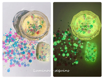 Glow in the dark Luminous Nail Glitters/Powder