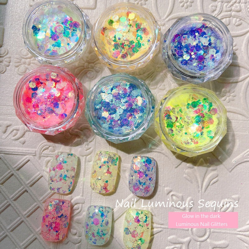 Glow in the dark Luminous Nail Glitters/Powder