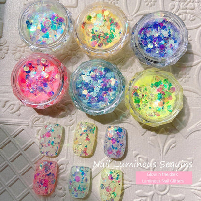 Glow in the dark Luminous Nail Glitters/Powder