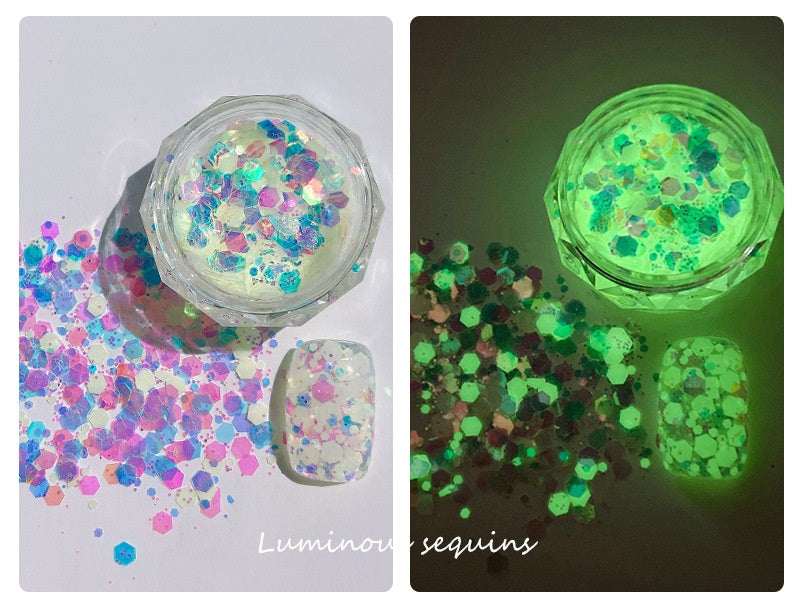 Glow in the dark Luminous Nail Glitters/Powder