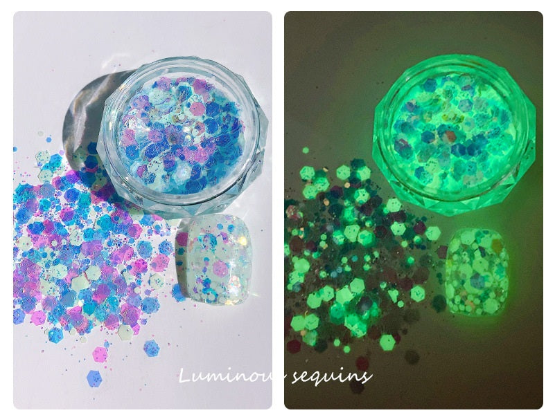 Glow in the dark Luminous Nail Glitters/Powder