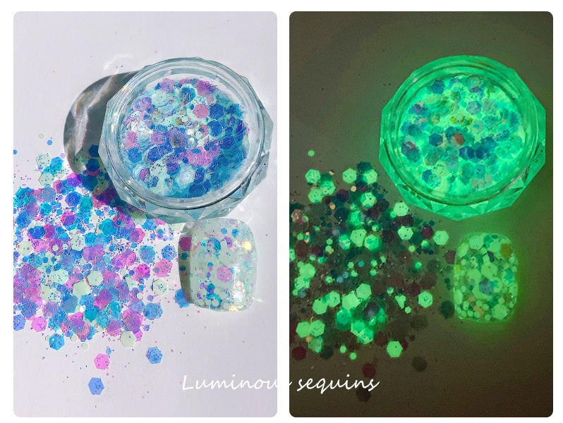 Glow in the dark Luminous Nail Glitters/Powder